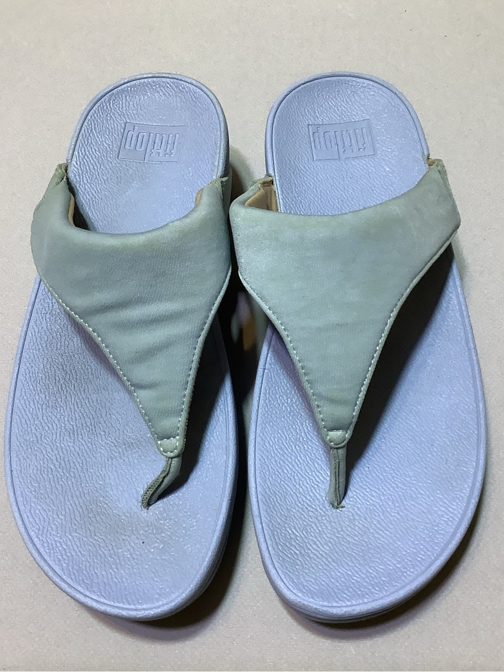 FitFlop Women's Lulu Neoprene Toe Post Flip-Flop Sandal Pale Blue US 5